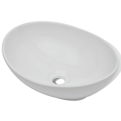 275396 vidaXL Ceramic Basin 40x33 cm Oval White (140674)