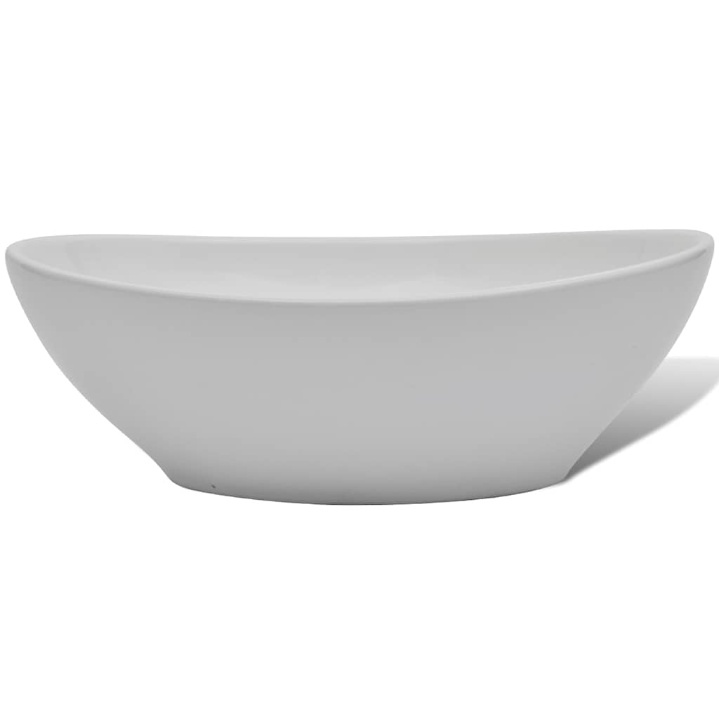 275396 vidaXL Ceramic Basin 40x33 cm Oval White (140674)