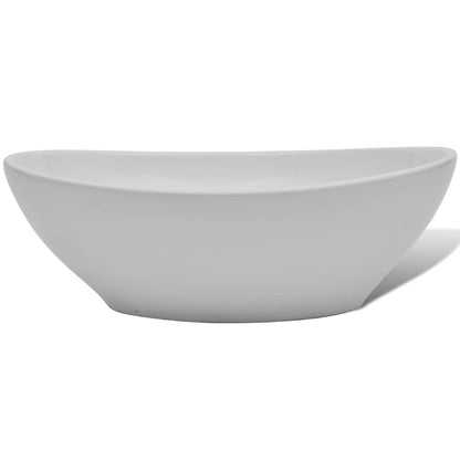 275396 vidaXL Ceramic Basin 40x33 cm Oval White (140674)