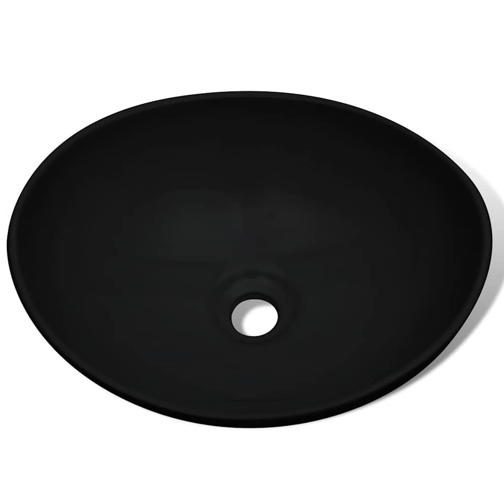 275397 vidaXL Ceramic Basin 40x33 cm Black (140675)