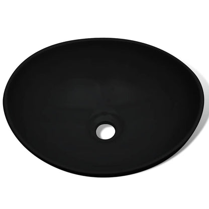 275397 vidaXL Ceramic Basin 40x33 cm Black (140675)
