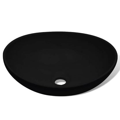 275397 vidaXL Ceramic Basin 40x33 cm Black (140675)