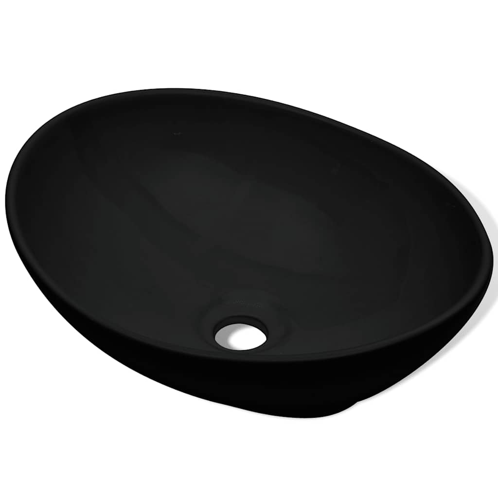 275397 vidaXL Ceramic Basin 40x33 cm Black (140675)