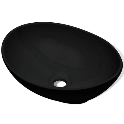 275397 vidaXL Ceramic Basin 40x33 cm Black (140675)