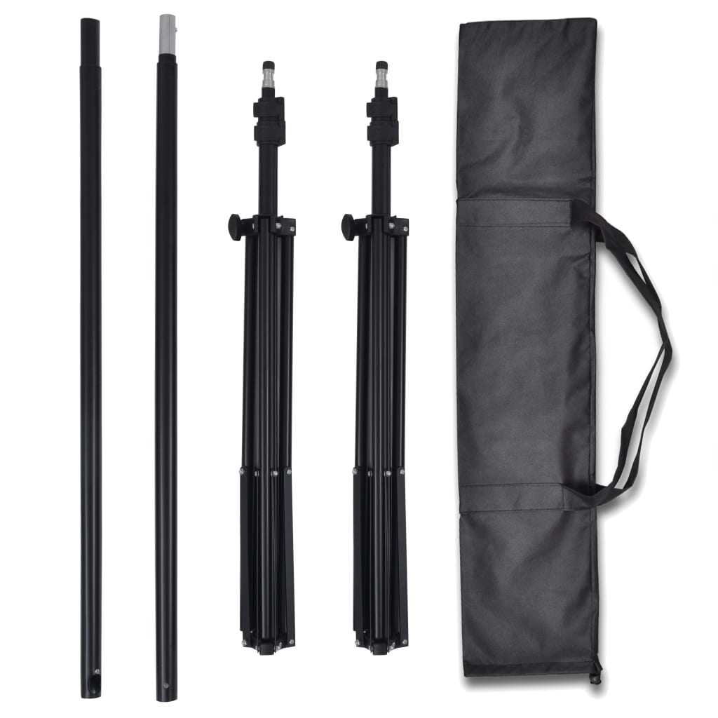 Photo Studio Kit with 3 Cotton Backdrops Adjustable Frame 3x5m
