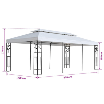 Gazebo Fabric White 300 x 600 cm Polyester