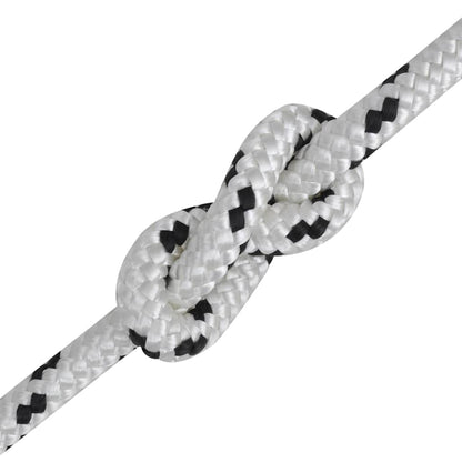 143792 vidaXL Braided Boat Rope Polyester 8 mm 500 m White