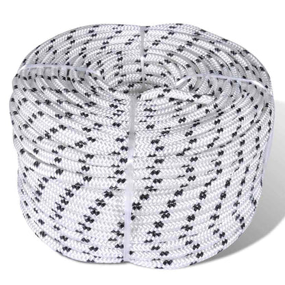143794 vidaXL Braided Boat Rope Polyester 12 mm 250 m White