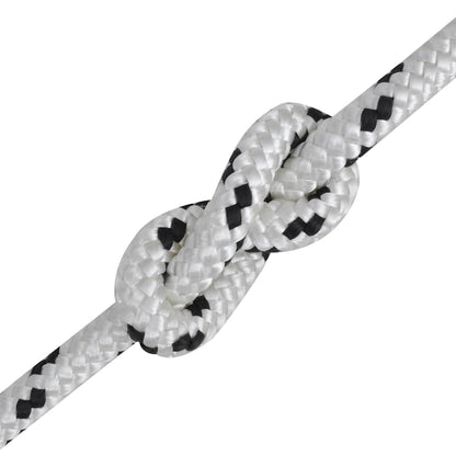 143794 vidaXL Braided Boat Rope Polyester 12 mm 250 m White