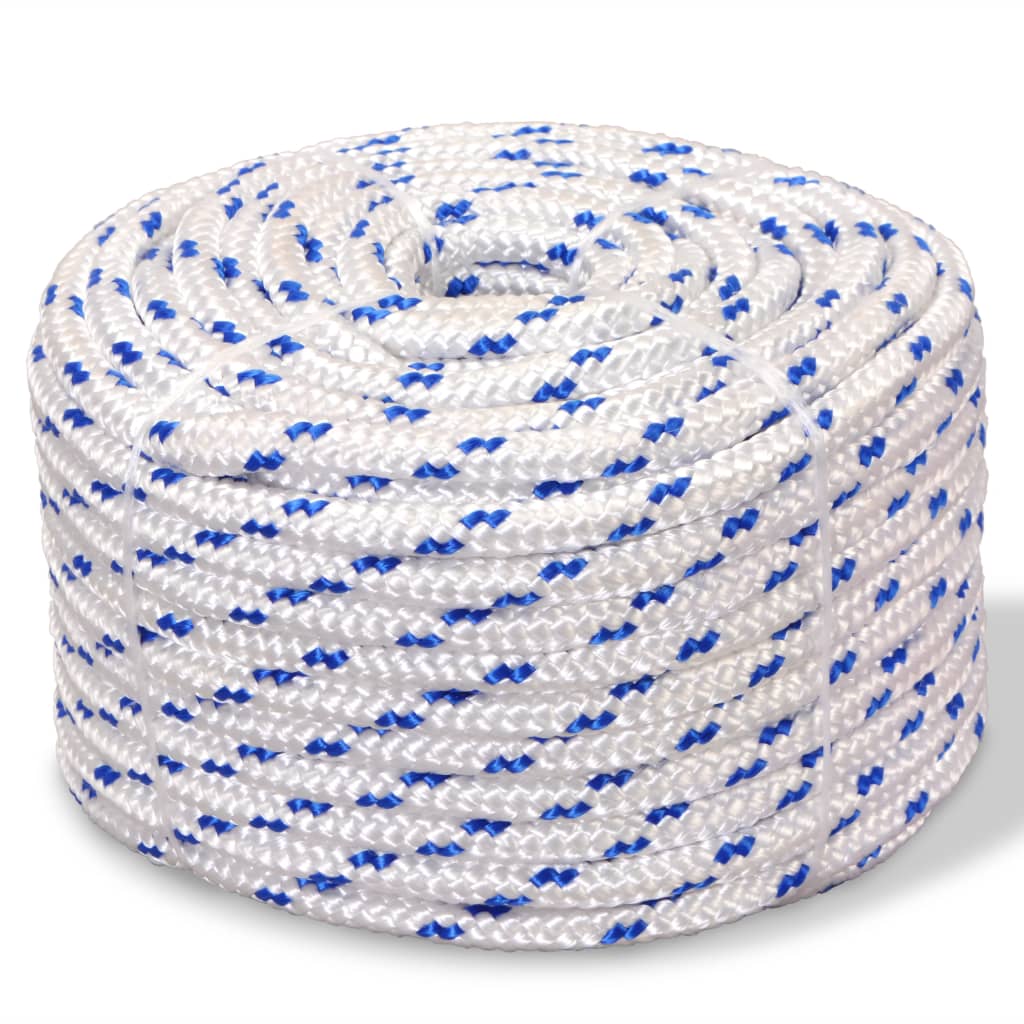 143804 vidaXL Marine Rope Polypropylene 14 mm 250 m White