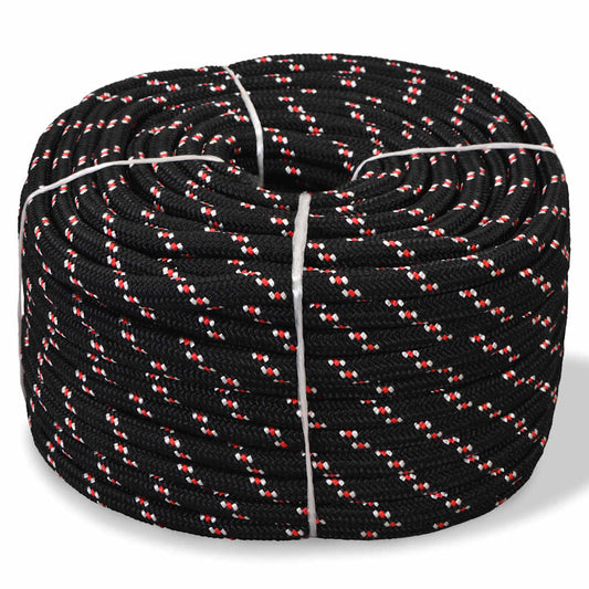 143811 vidaXL Marine Rope Polypropylene 12 mm 250 m Black