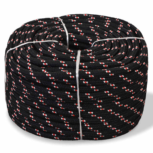 143812 vidaXL Marine Rope Polypropylene 14 mm 250 m Black