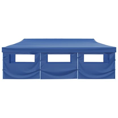 Folding Pop-up Party Tent with 8 Sidewalls 870x291x315 cm Blue
