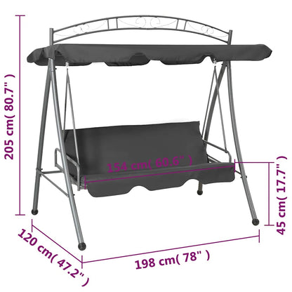 Outdoor Convertible Swing Bench with Canopy 198x120x205 cm