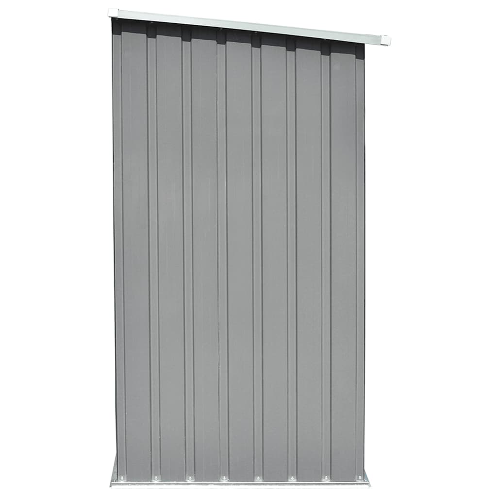Garden Log Storage Shed Galvanised Steel 163x83x154 cm Grey