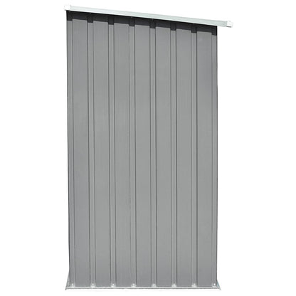 Garden Log Storage Shed Galvanised Steel 163x83x154 cm Grey