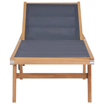 Sunlounger | Teak and Black | Teak wood and Textilene fabric | Standard