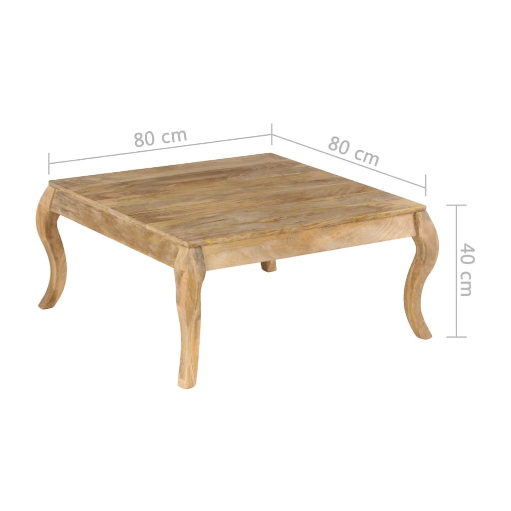 Coffee Table 80x80x40 cm Solid Mango Wood