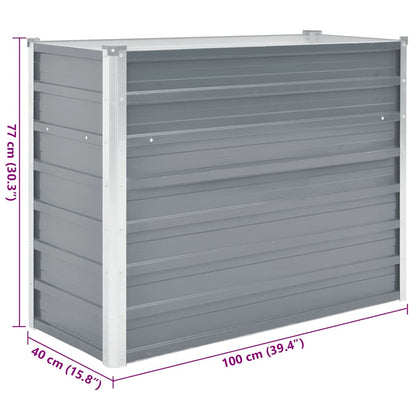 Garden Raised Bed Galvanised Steel 100x40x77 cm Grey