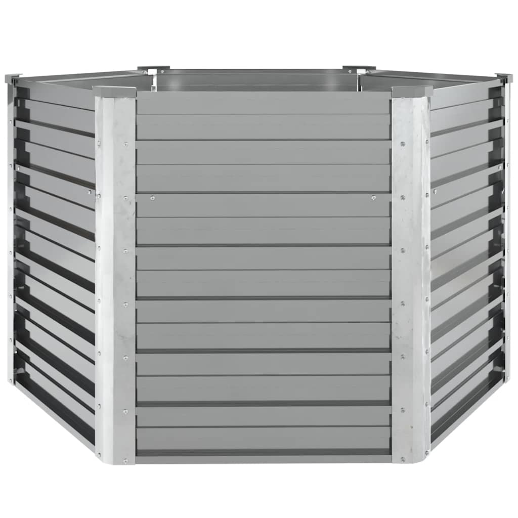 Garden Raised Bed Galvanised Steel 129x129x77 cm Grey