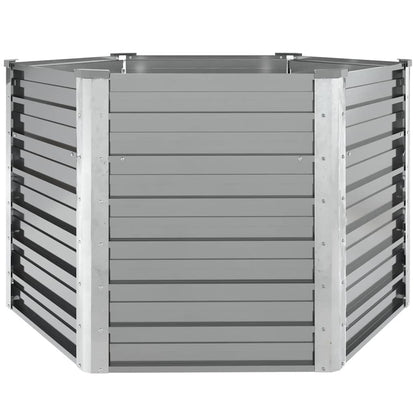 Garden Raised Bed Galvanised Steel 129x129x77 cm Grey