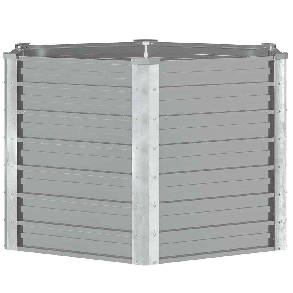 Garden Raised Bed Galvanised Steel 129x129x77 cm Grey