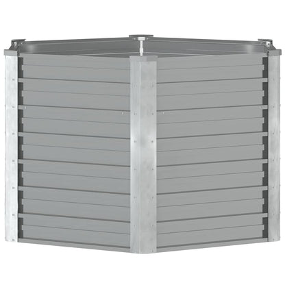 Garden Raised Bed Galvanised Steel 129x129x77 cm Grey