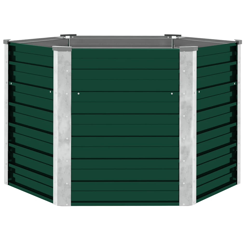 Garden Raised Bed Galvanised Steel 129x129x77 cm Green