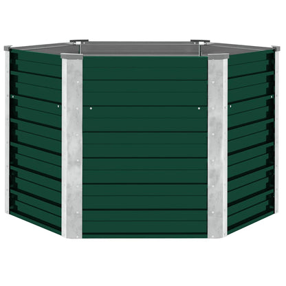 Garden Raised Bed Galvanised Steel 129x129x77 cm Green