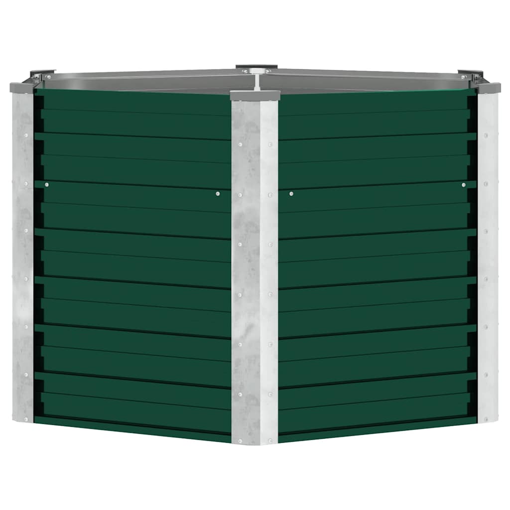Garden Raised Bed Galvanised Steel 129x129x77 cm Green