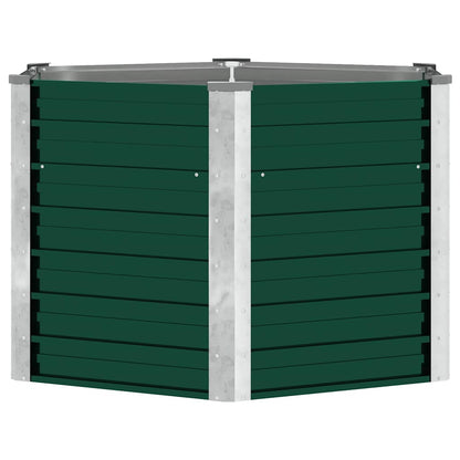 Garden Raised Bed Galvanised Steel 129x129x77 cm Green