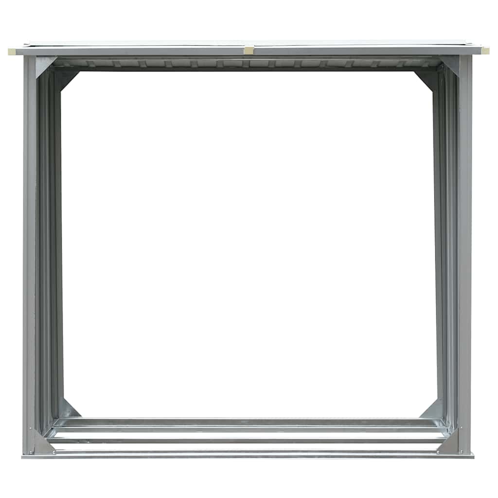 Garden Log Storage Shed Galvanised Steel 172x91x154 cm Grey
