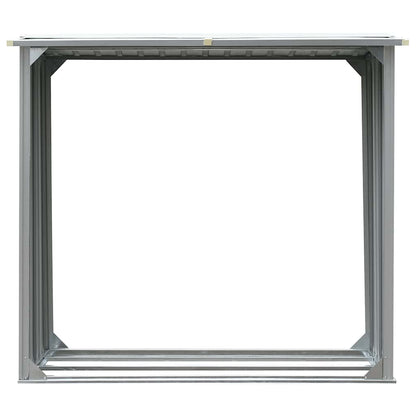 44858 vidaXL Garden Log Storage Shed Galvanised Steel 172x91x154 cm Grey