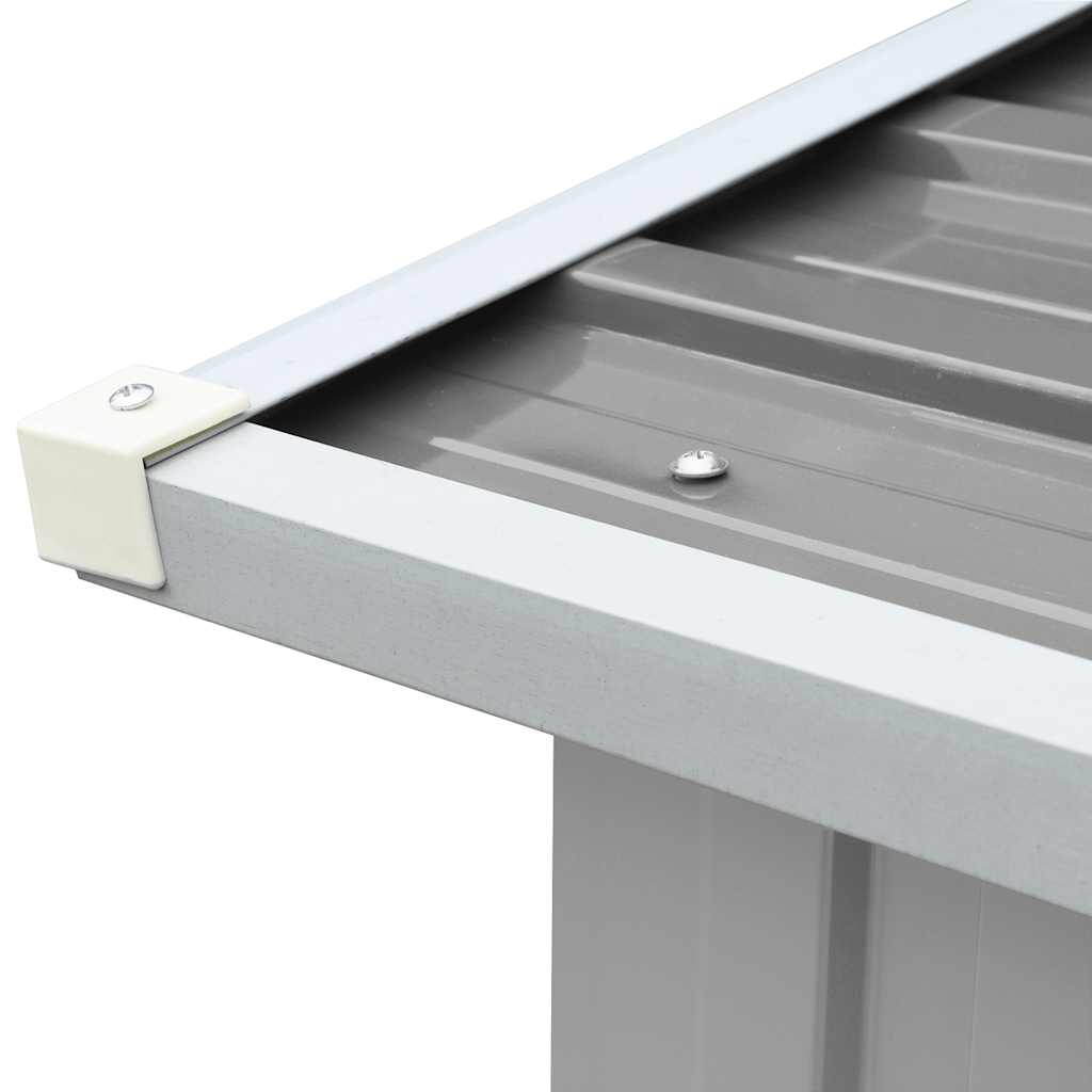 44858 vidaXL Garden Log Storage Shed Galvanised Steel 172x91x154 cm Grey