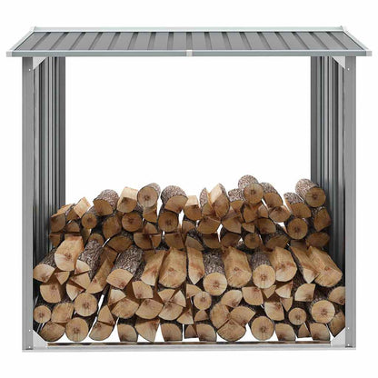 44858 vidaXL Garden Log Storage Shed Galvanised Steel 172x91x154 cm Grey