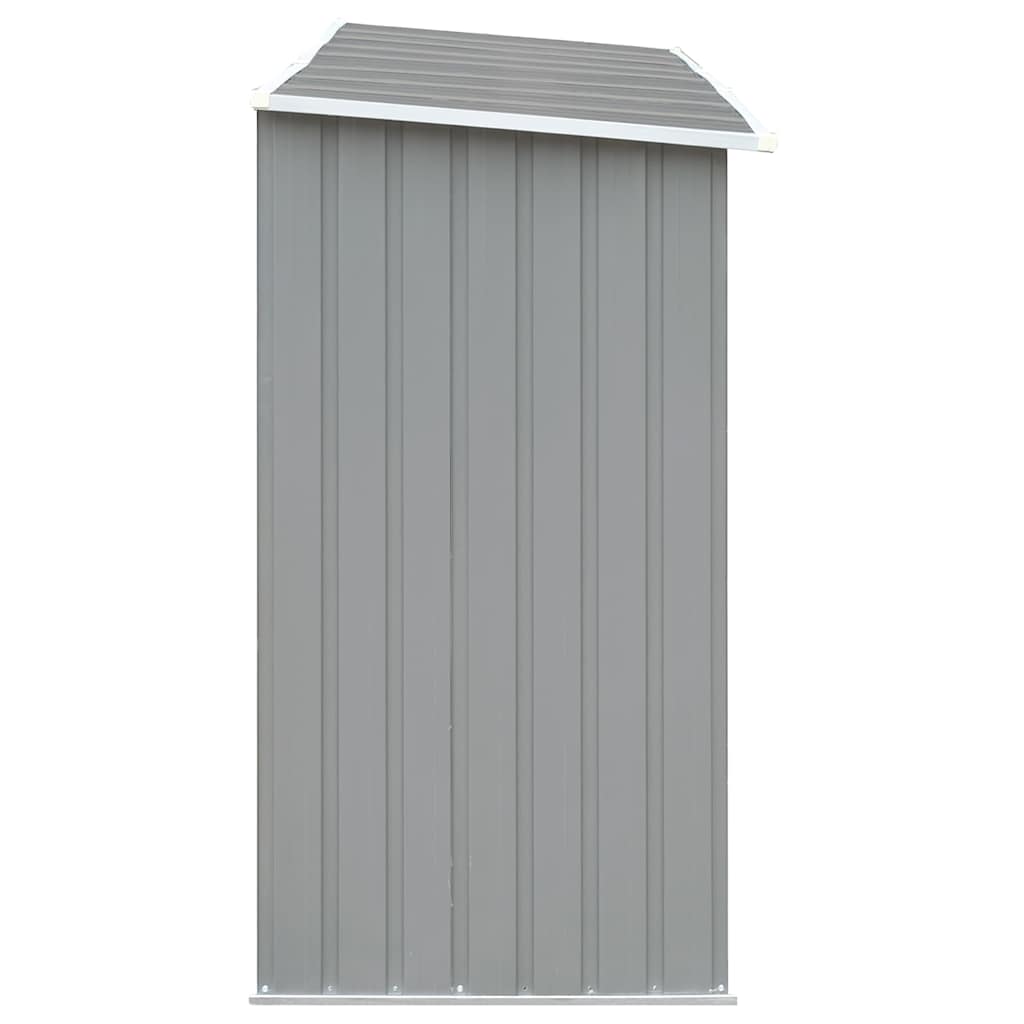 Garden Log Storage Shed Galvanised Steel 330x84x152 cm Grey