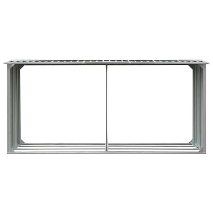 44860 vidaXL Garden Log Storage Shed Galvanised Steel 330x92x153 cm Grey