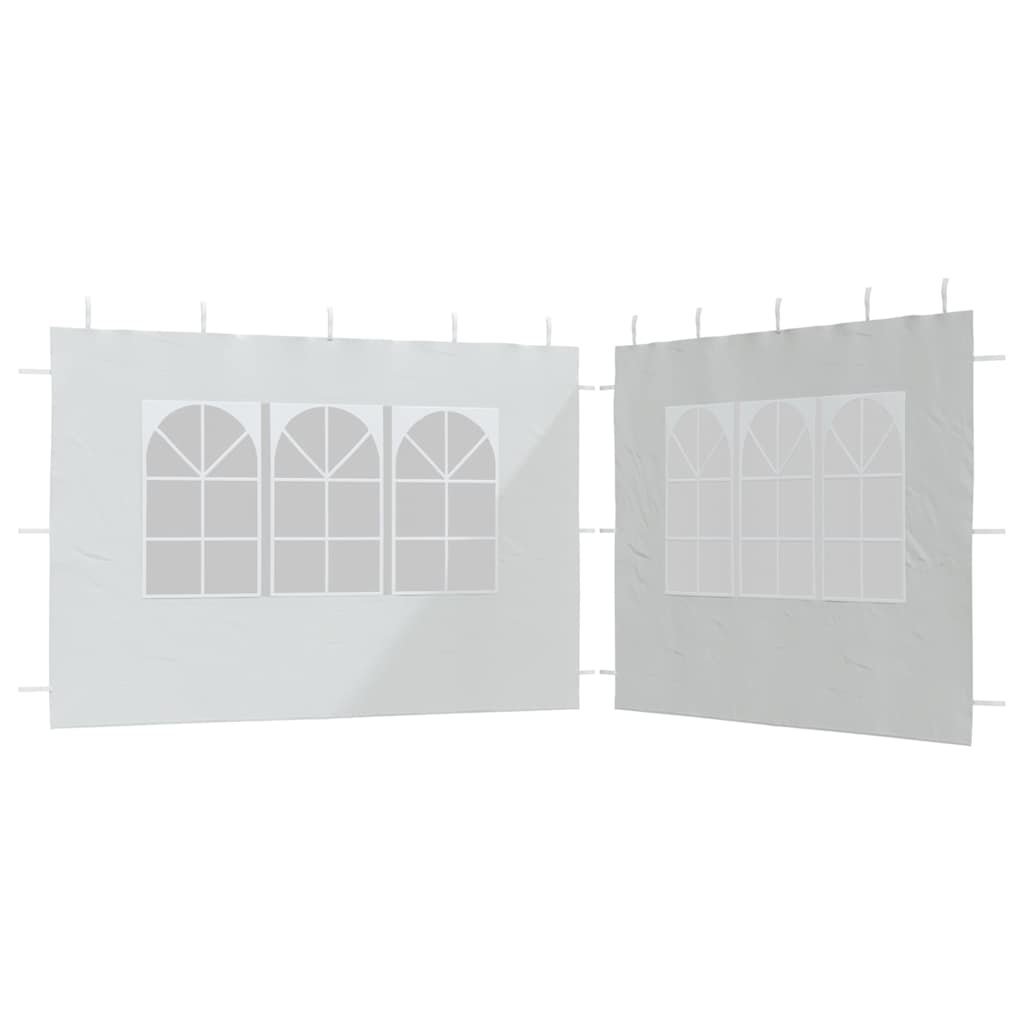 45113 vidaXL Party Tent Sidewall 2 pcs with Window PE White