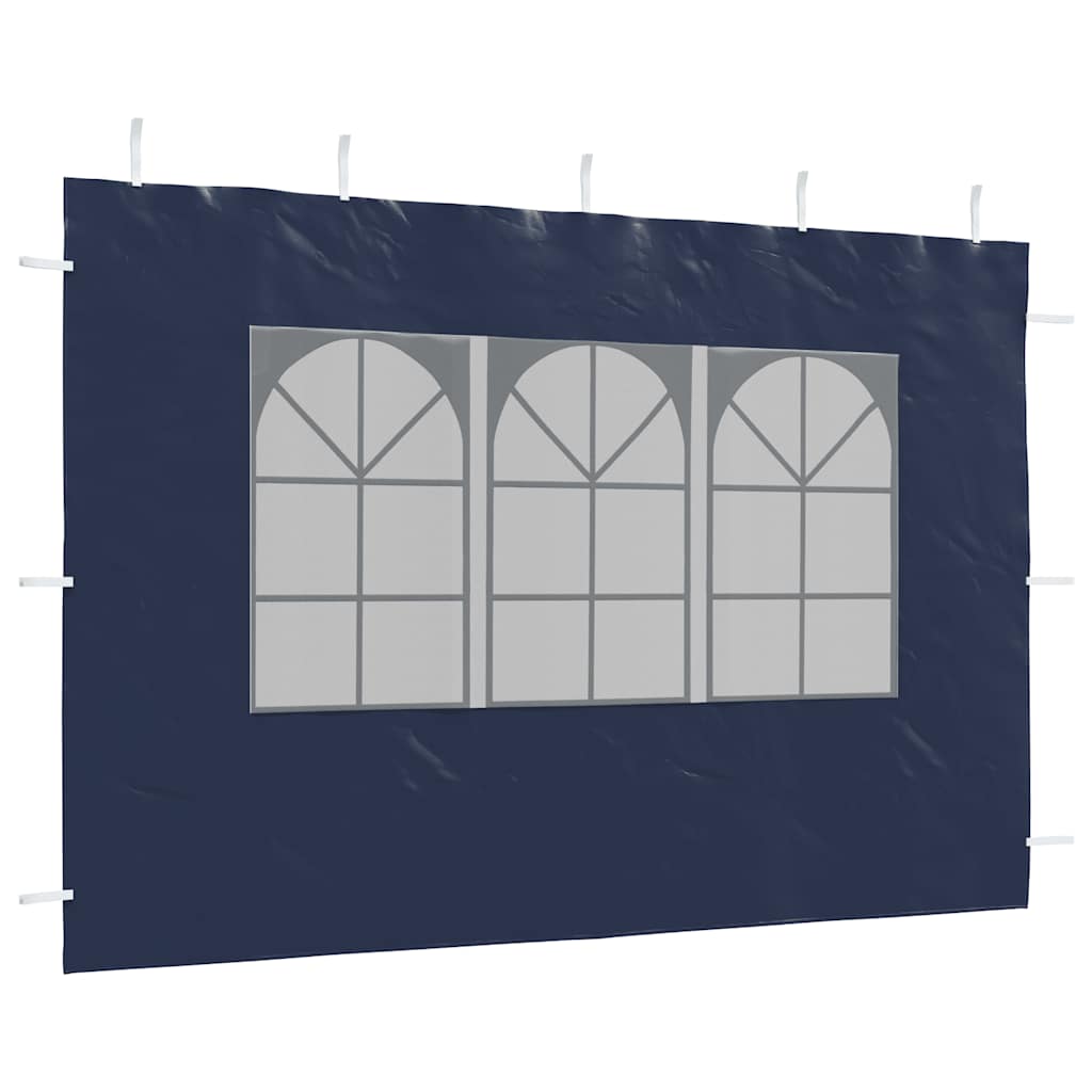 Partytent Sidewall 2 pcs with Window PE Blue
