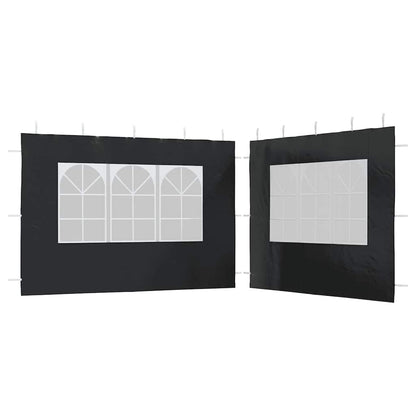 45117 vidaXL Party Tent Sidewall 2 pcs with Window PE Anthracite