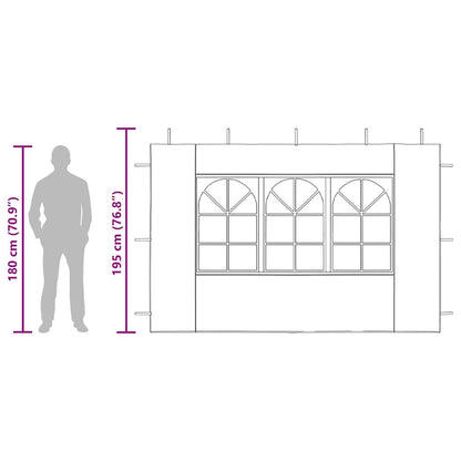 Party Tent Sidewall 2 pcs with Window PE Anthracite