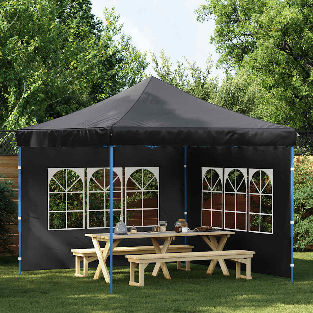 45117 vidaXL Party Tent Sidewall 2 pcs with Window PE Anthracite