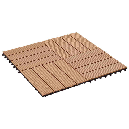 Decking Tile 11 pcs Teak 30 x 30 cm WPC
