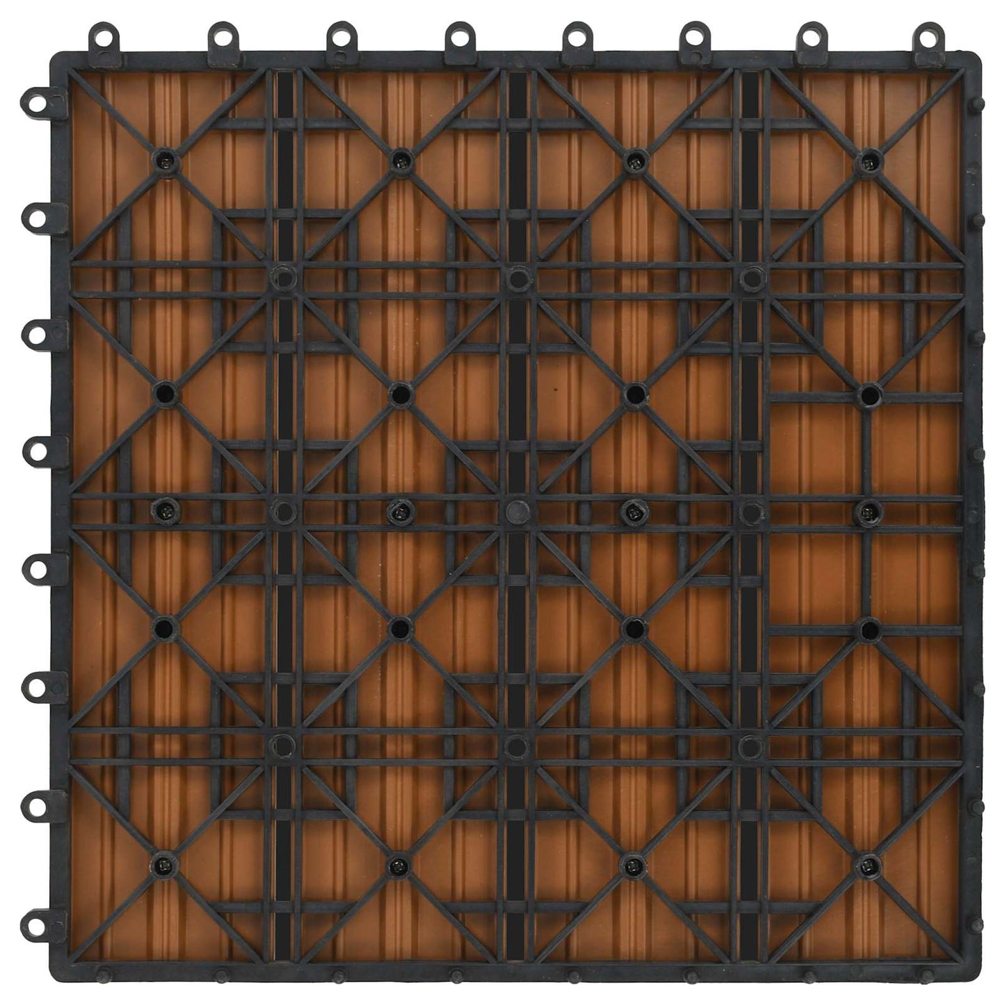 Decking Tile 11 pcs Teak 30 x 30 cm WPC