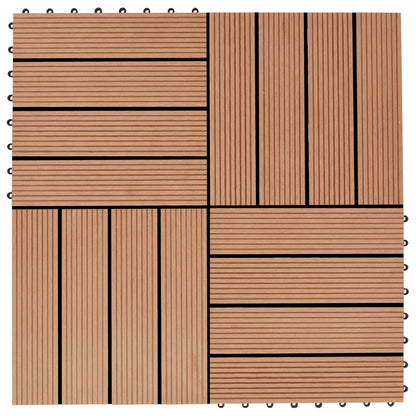 Decking Tile 11 pcs Teak 30 x 30 cm WPC