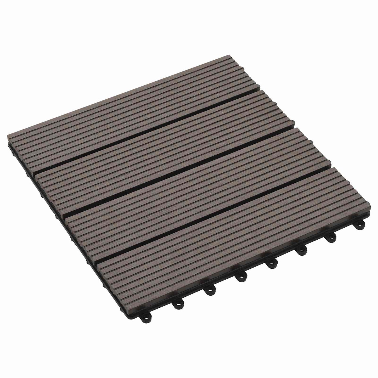 Decking Tile 11 pcs Dark Brown 30 x 30 cm WPC