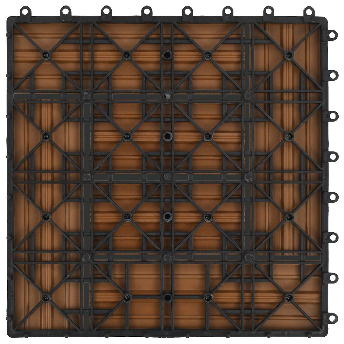 Decking Tile 11 pcs Teak 30 x 30 cm WPC