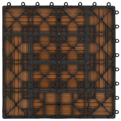 Decking Tile 11 pcs Teak 30 x 30 cm WPC