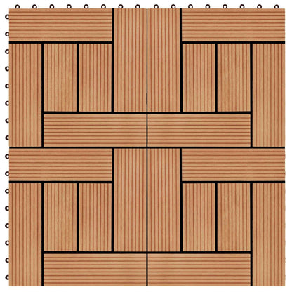 Decking Tile 11 pcs Teak 30 x 30 cm WPC