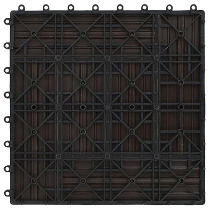 Decking Tile 11 pcs Dark Brown 30 x 30 cm WPC